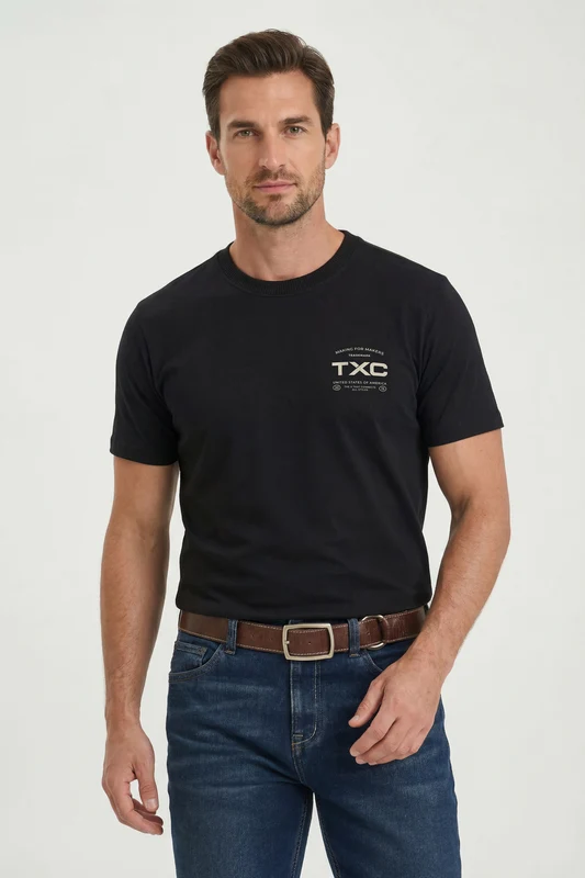 CAMISETA FIO 30 REGULAR 193090 PRETO / GG