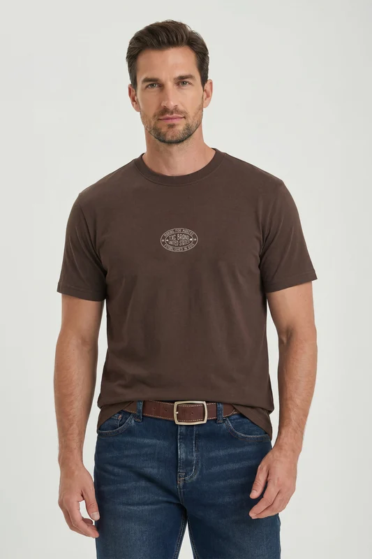 CAMISETA FIO 30 REGULAR 193101 MARROM / M
