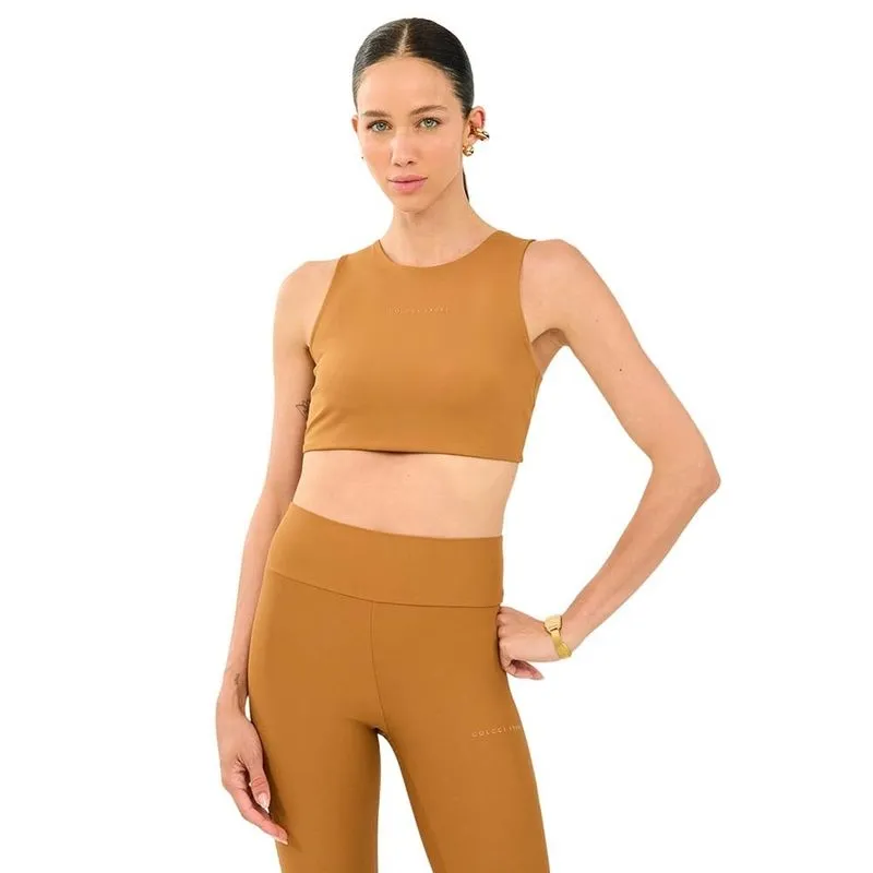 Top Colcci Malha Marrom Organic Feminino M / Marrom