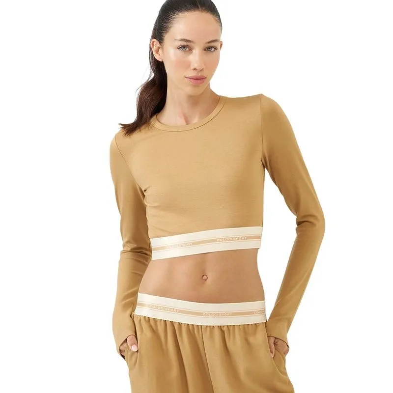 Blusa Colcci Performance Cropped Bege Tannur Feminina P / Bege