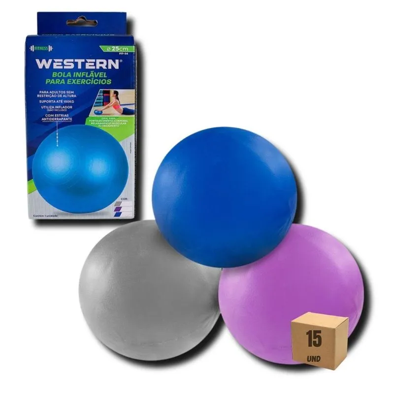 Kit 15 Bola Inflável Overball 25cm Pilates Yoga Fisioterapia