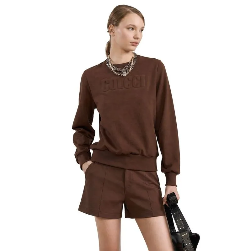Moletom Colcci Reto Com Logo Em Relevo Marrom Beaten Brown Feminino M / Marrom