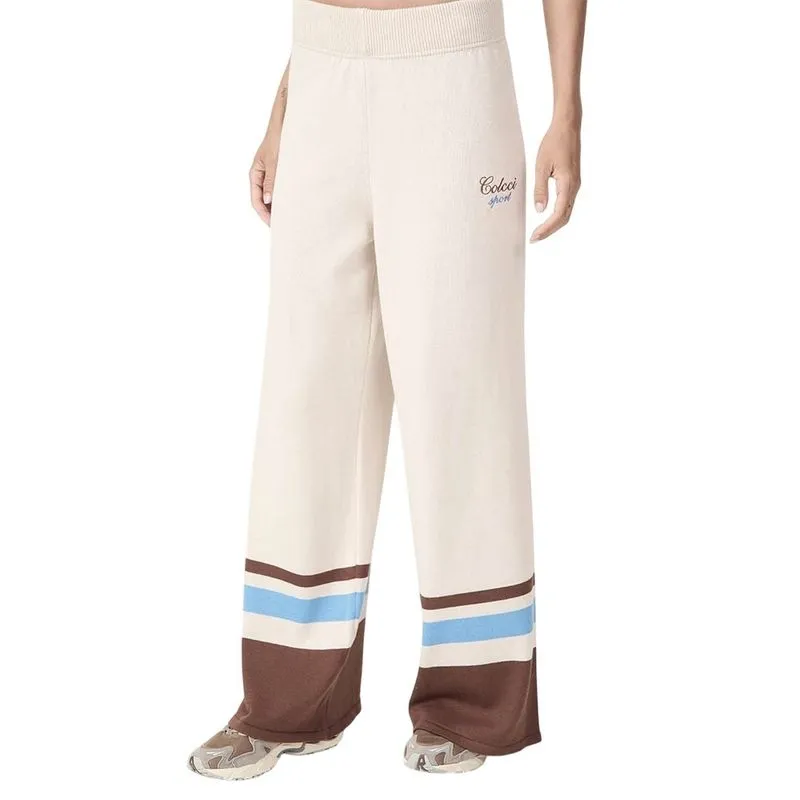 Calça Colcci Wide Leg Com Listras Coloridas Cinza Shiro Feminino G / Cinza