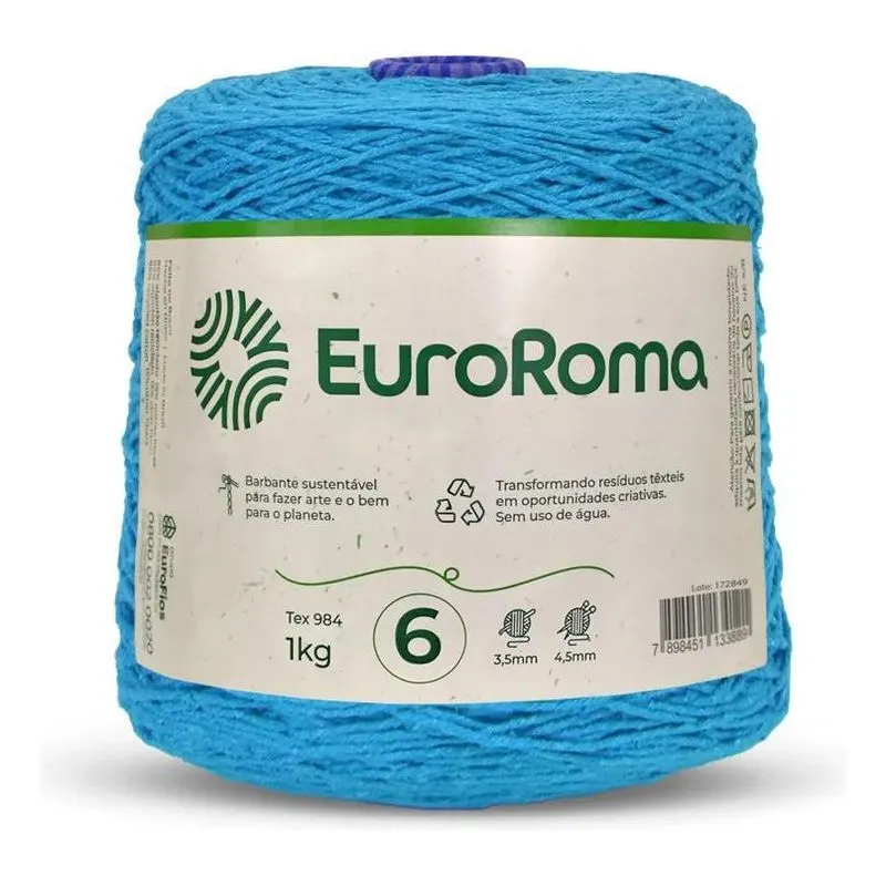 Barbante Euroroma 1 Kg Fio Azul Piscina - 901