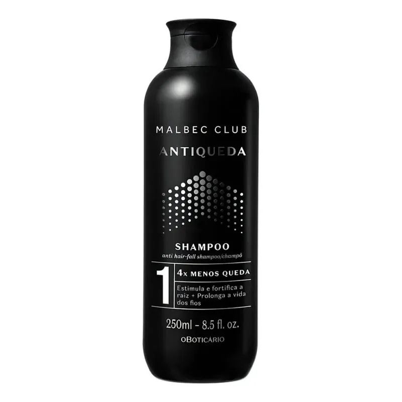 3x Shampoo Malbec Club Antiqueda 250ml - O Boticário