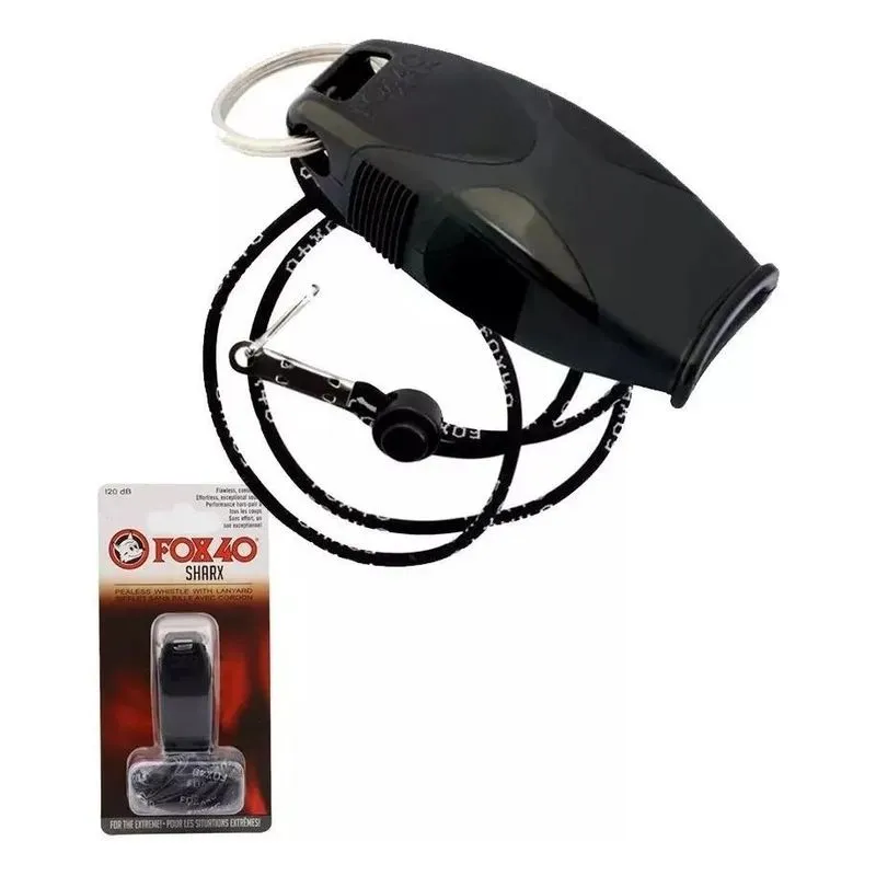 3x Apito Fox Sharx Profissional 120 Db Imediato Cor Preto