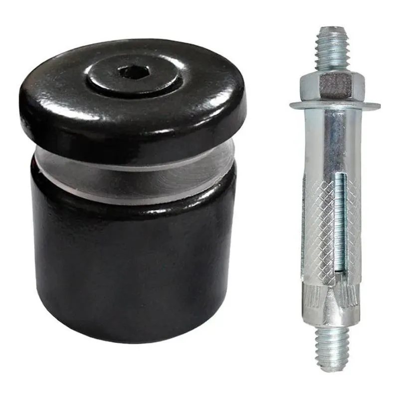 2x Boton Prolongador Preto Para Guarda Corpo Inox No Vidro