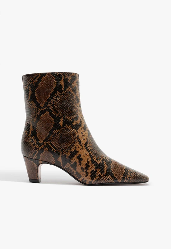 Dellia Casual Bootie 10 / Pecan Brown / Snake