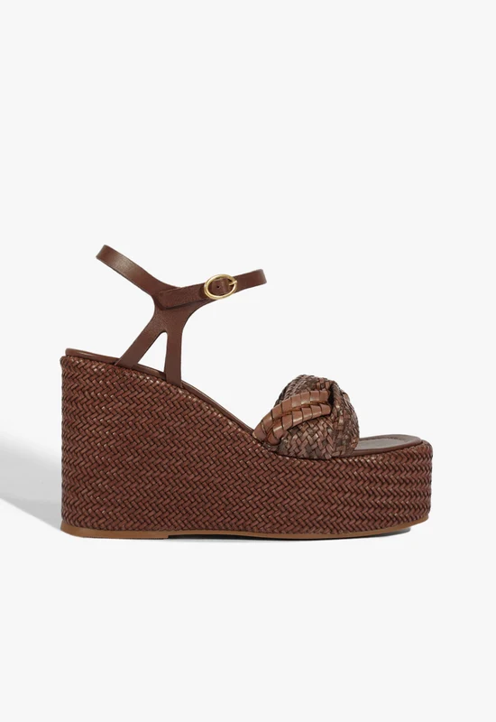 Serena Woven Sandal 6 / Root Brown / Leather