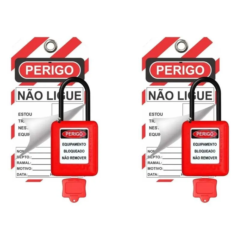 2x Cadeados Nr10 Nr12 Loto E Cartão De Identificação Kit 2 C