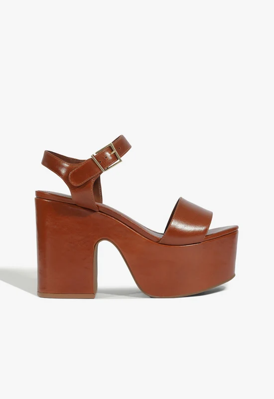 Tuke Leather Platform Sandal 5 / Cognac / Leather