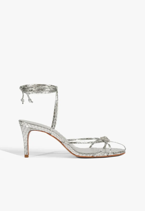 Iris Mid Sandal 5.5 / Silver / Snake