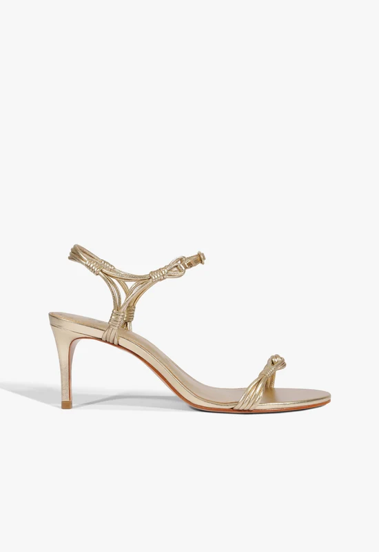 Nara Mid Leather Sandal 5 / Platinum / Metallic