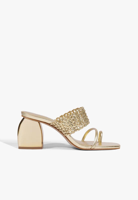 Aberdeen Mid Metallic Sandal 8.5 / Gold / Metallic Synthetic