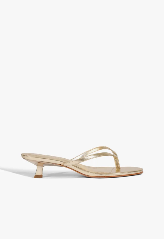 Carolyn Metallic Leather Sandal 10 / Platinum / Metallic