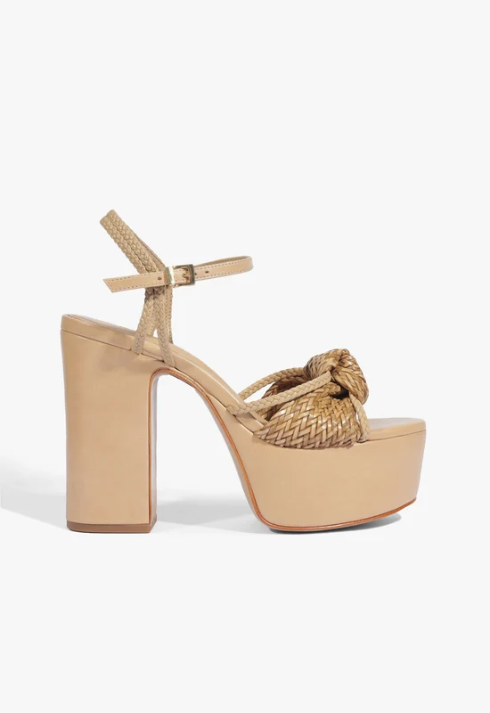 Kalina Platform Sandal 5 / Light Wood / Synthetic