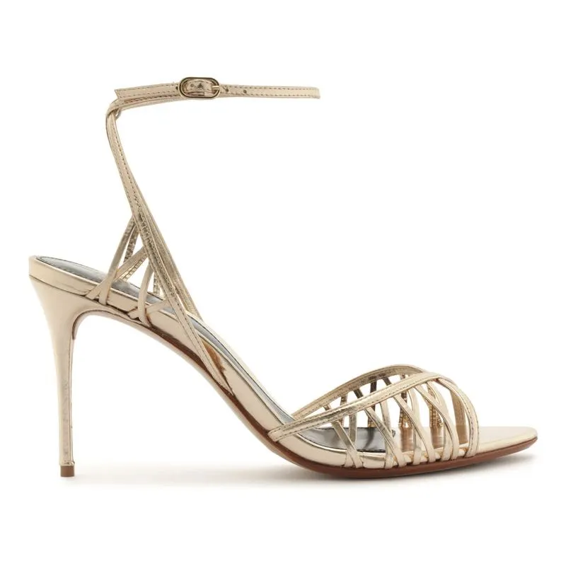 Sandália Alexandre Birman Couro Metalizado Dourado CHIARO DI L - GOLDEN - 37