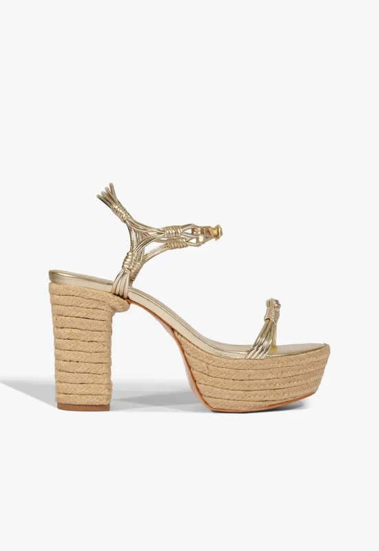 Nara Platform Sandal 6 / Platinum / Metallic