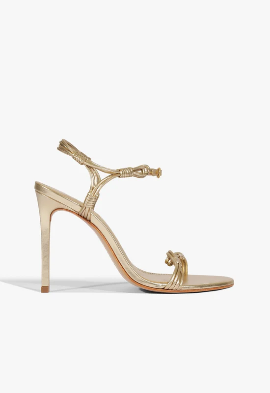 Nara Leather Sandal 6 / Platinum / Metallic
