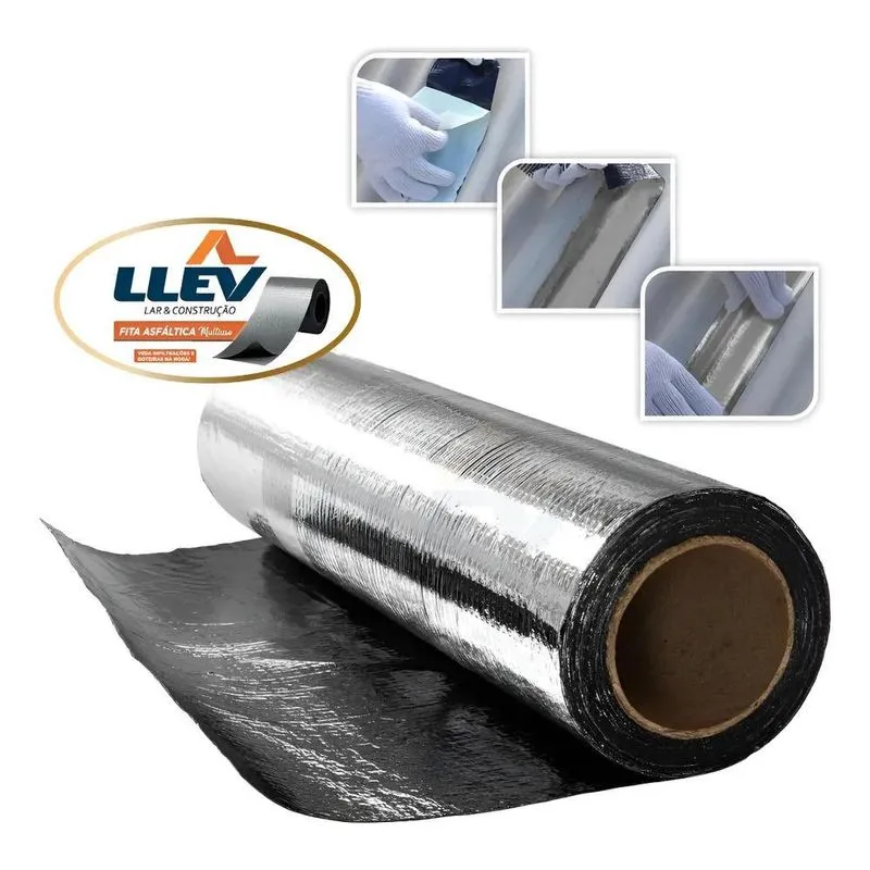 3x Manta Asfáltica Adesiva Aluminizada - 10cm X 10m