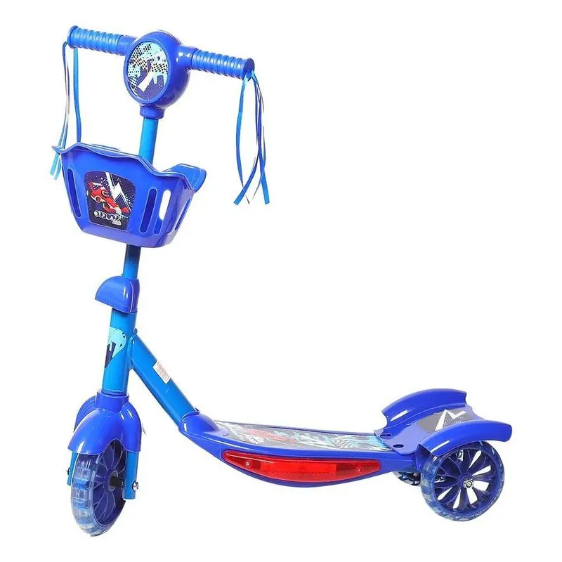 Patinete Infantil Musical 3 Rodas Kiddy Replay Kids Azul