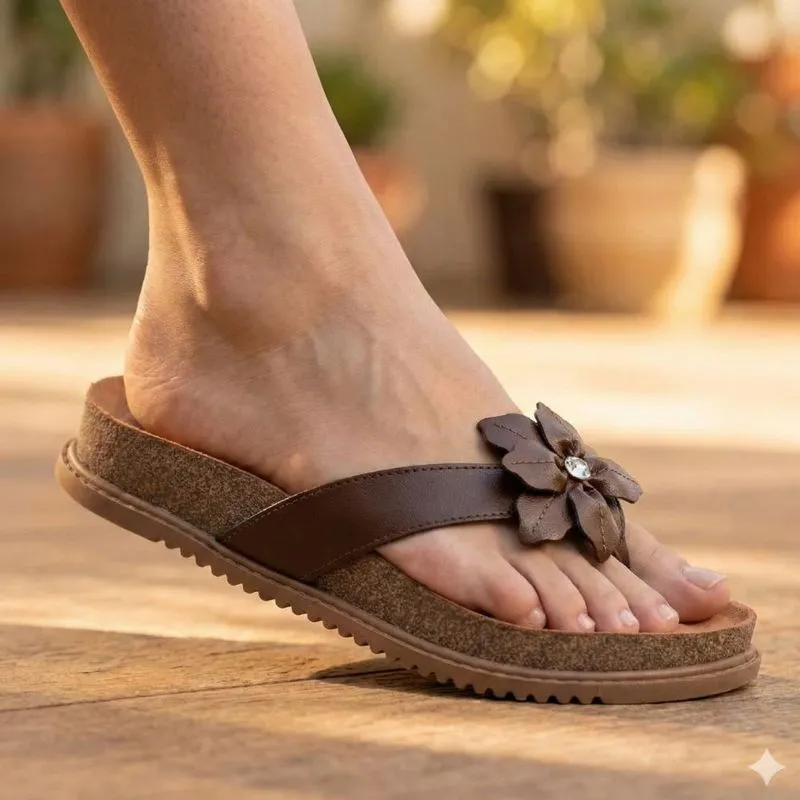 Chinelo Feminino Beira Rio Flatform Tiras Marrom - 38
