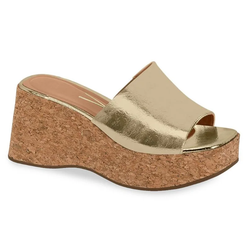 Tamanco Vizzano Metalizado Dourado Feminino 36