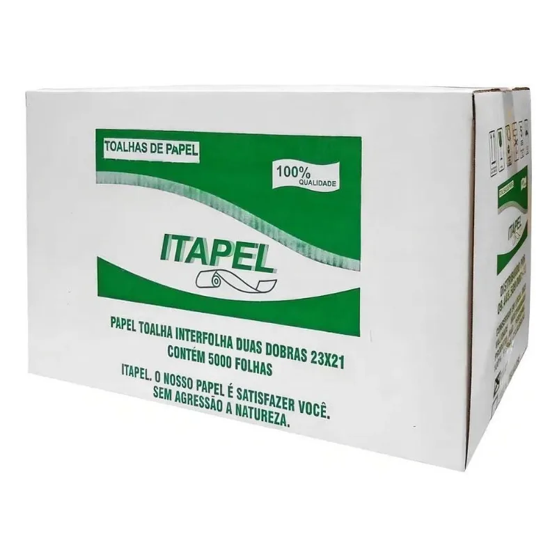 5x Papel Toalha Interfolha 23x21 Itapel Luxo 5000 Folhas