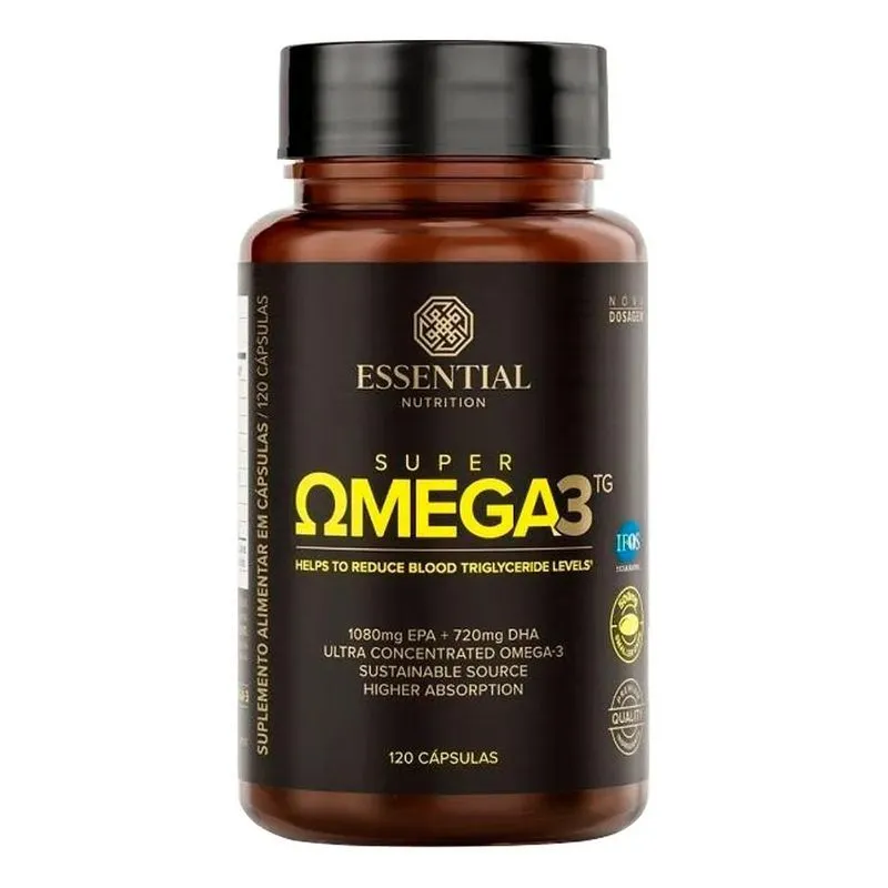 3x Suplemento Em Cápsulas Essential Nutrition Super Omega 3