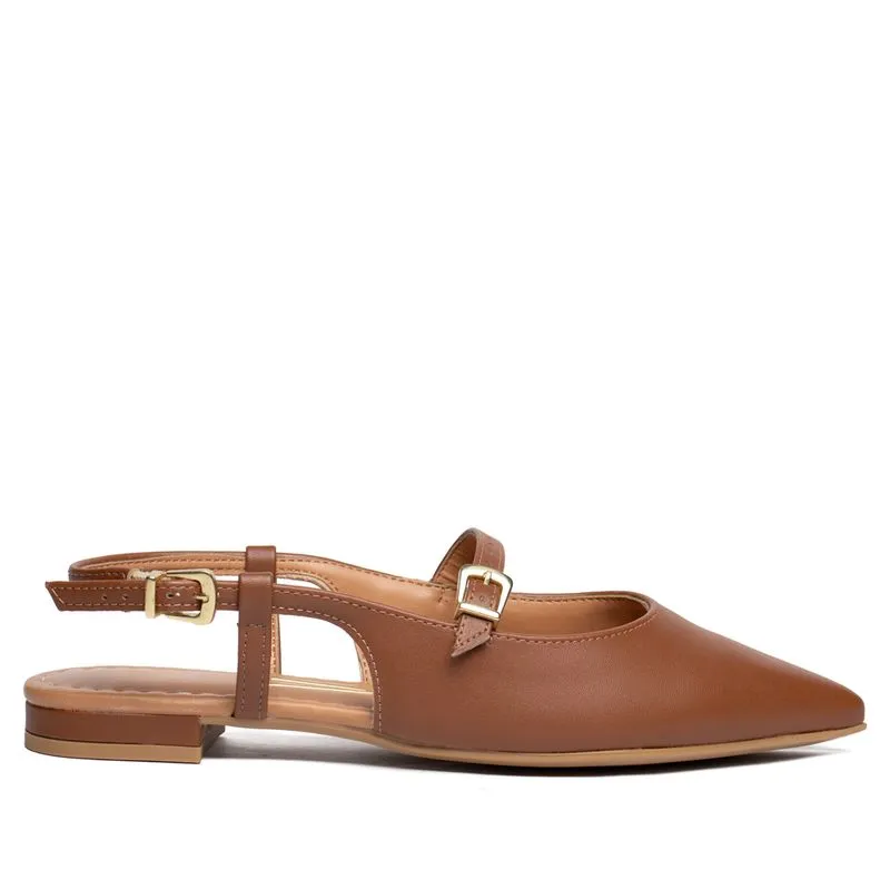 Sapatilha Feminina Vizzano Slingback Pelica Marrom - 37