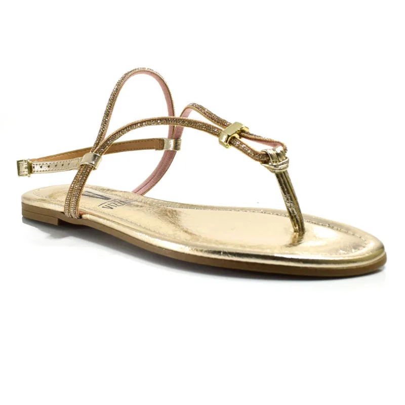 Sandália Rasteira Feminina Vizzano Dourado 6371.195.30796 34