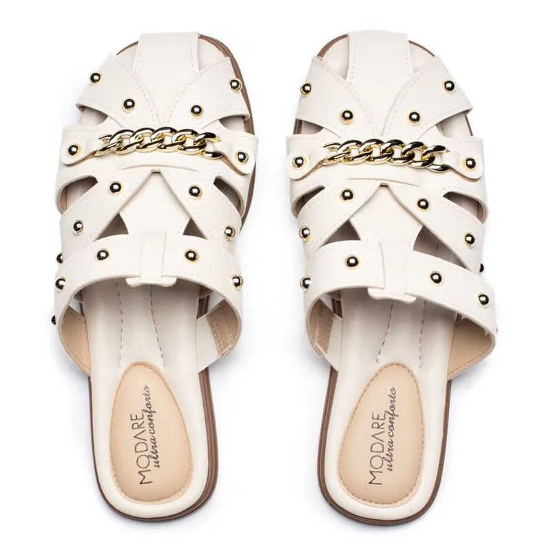 Clog Feminino Modare com Corrente Off White - 36