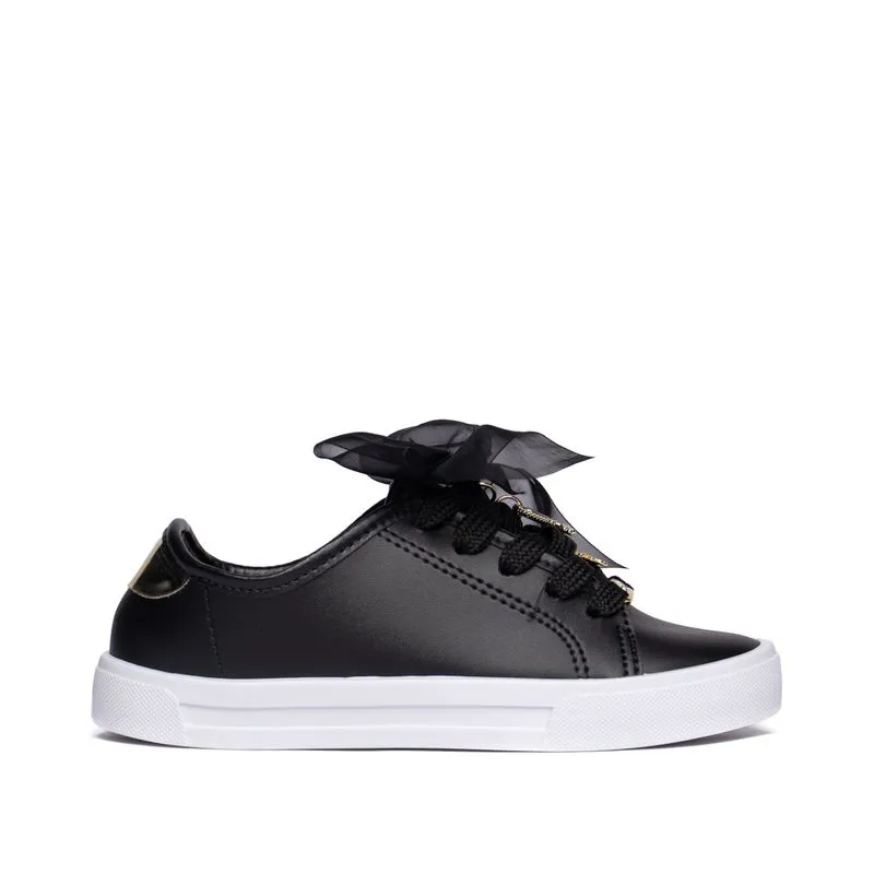 Tênis Infantil Molekinha com Laço de Tule Preto - 28