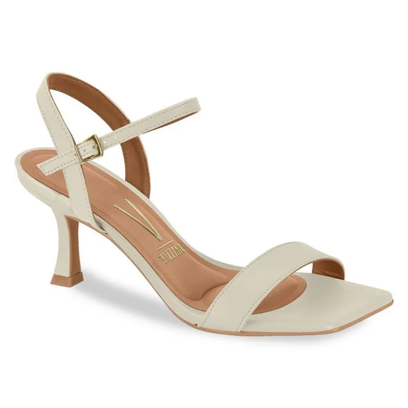 Sandália Vizzano Salto Fino Feminina Off White 37