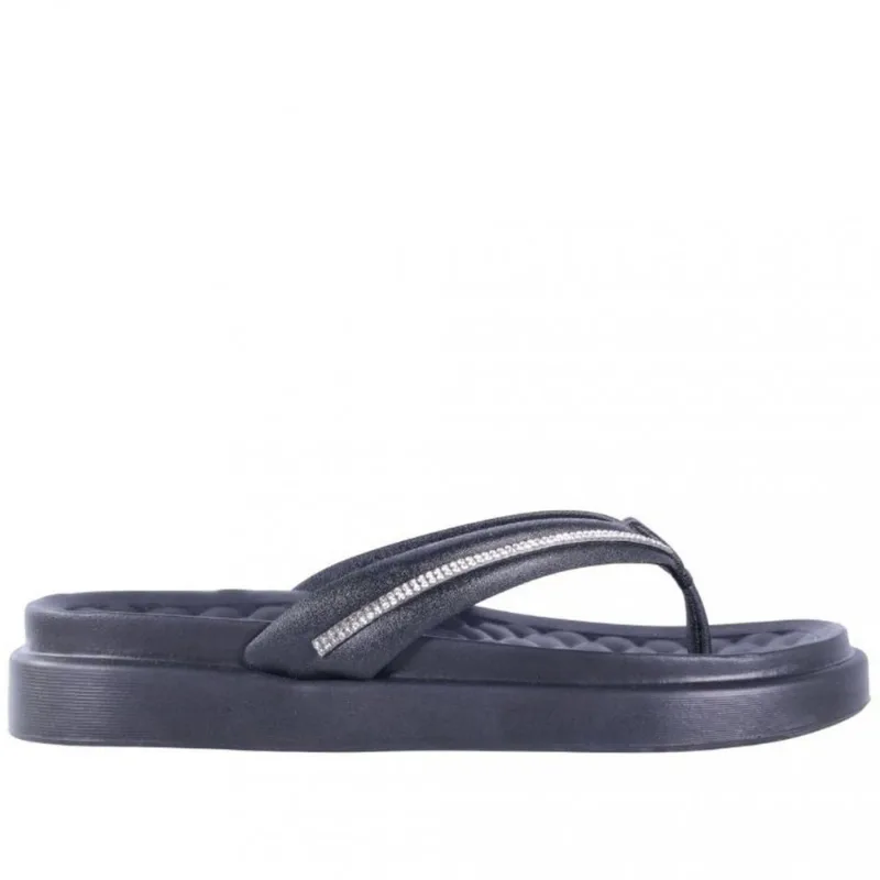 Chinelo Feminino Moleca com Aplicações de Brilho 5554,101 35 / Preto