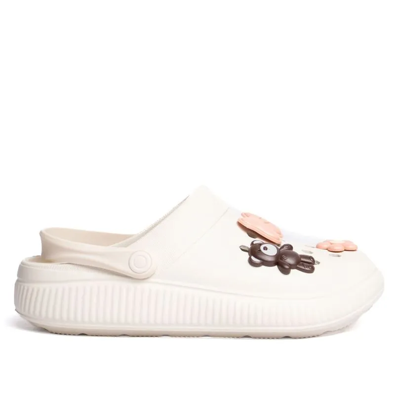 Sandália Babuche Feminina Moleca Pins EVA Off White/Rosa - 36
