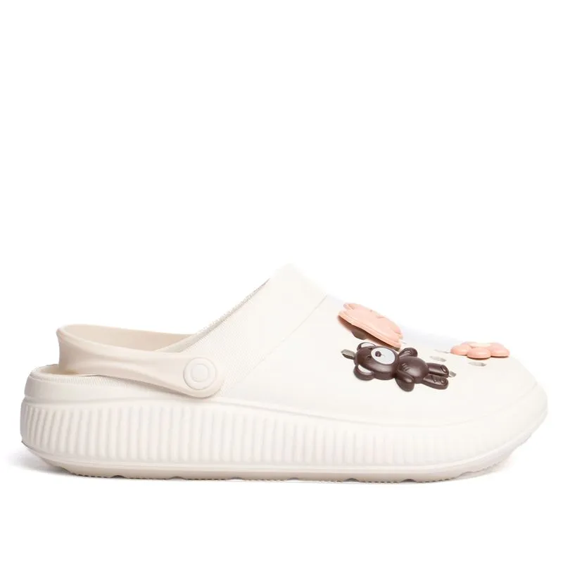 Sandália Babuche Feminina Moleca Pins EVA Off White/Rosa - 38