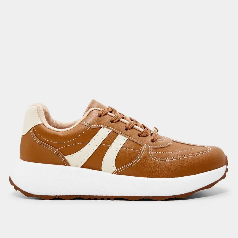 Tênis Vizzano Casual Feminino - Feminino - Caramelo+Off white