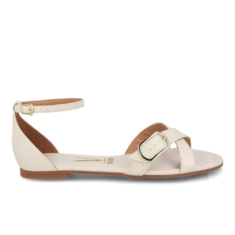 Sandália Rasteira Vizzano Off White Feminina 35