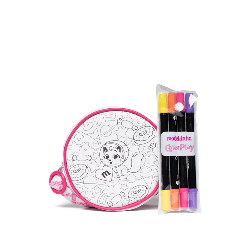 Bolsa Infantil Molekinha Color Play Branco/pink - U