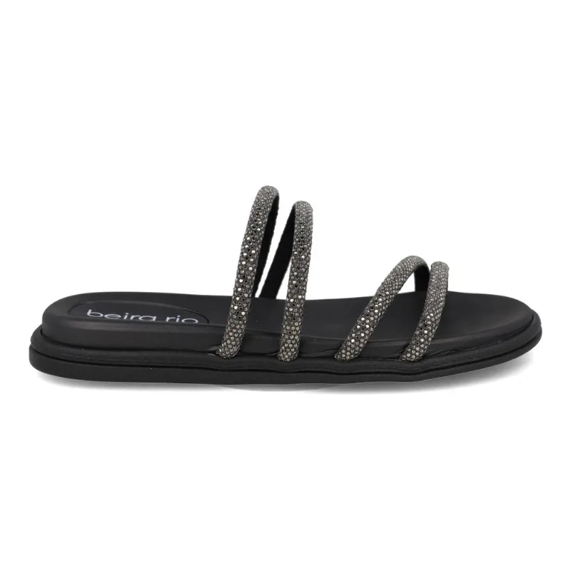 Tamanco Beira Rio Black Diamond Feminino Preto Strass Casual 38