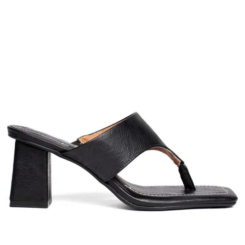 Tamanco Feminino Vizzano Tira Larga Salto Bloco Preto - 36