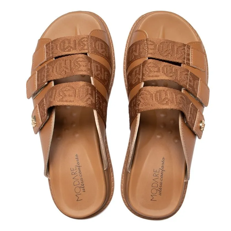 Chinelo Slide Feminino Modare Flatform Gorgurão Caramelo - 36