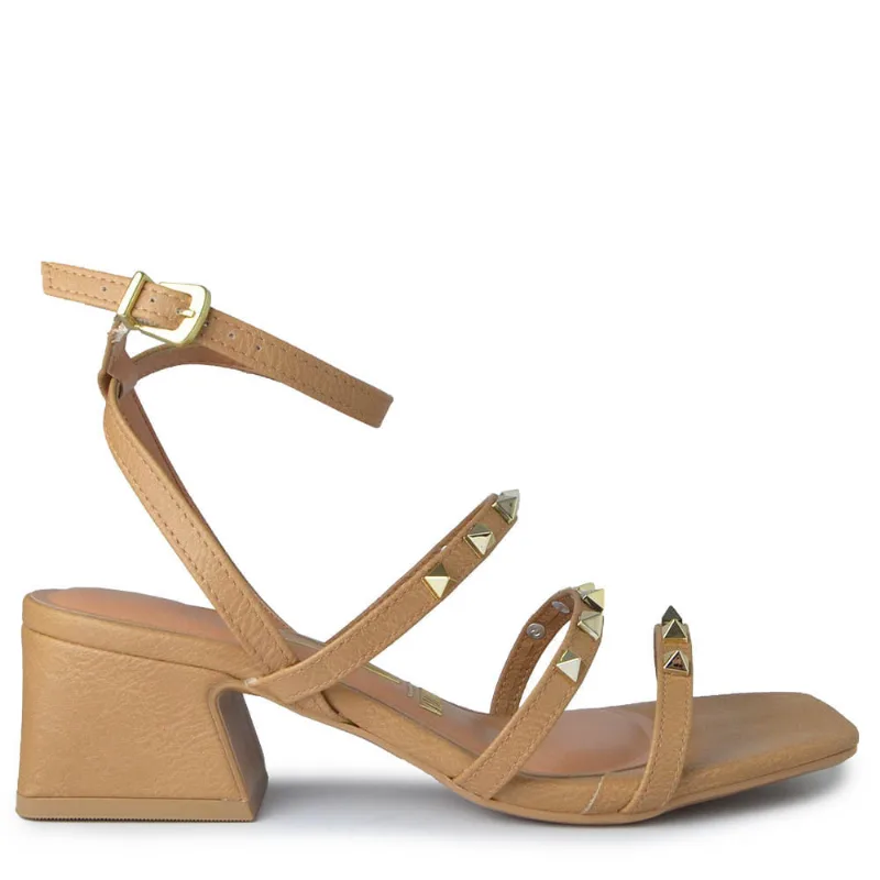 Sandália Salto Bloco Vizzano Feminina 6558.107 29711 NP CALF AREIA 36