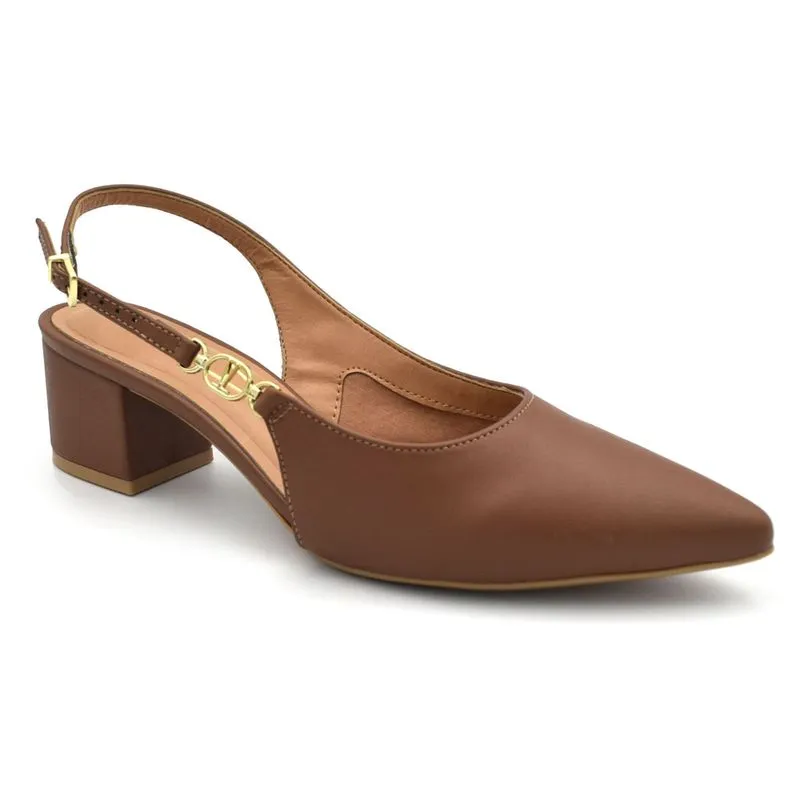 Scarpin de Salto Bloco Feminino Vizzano Marrom 1220.385.7286 33