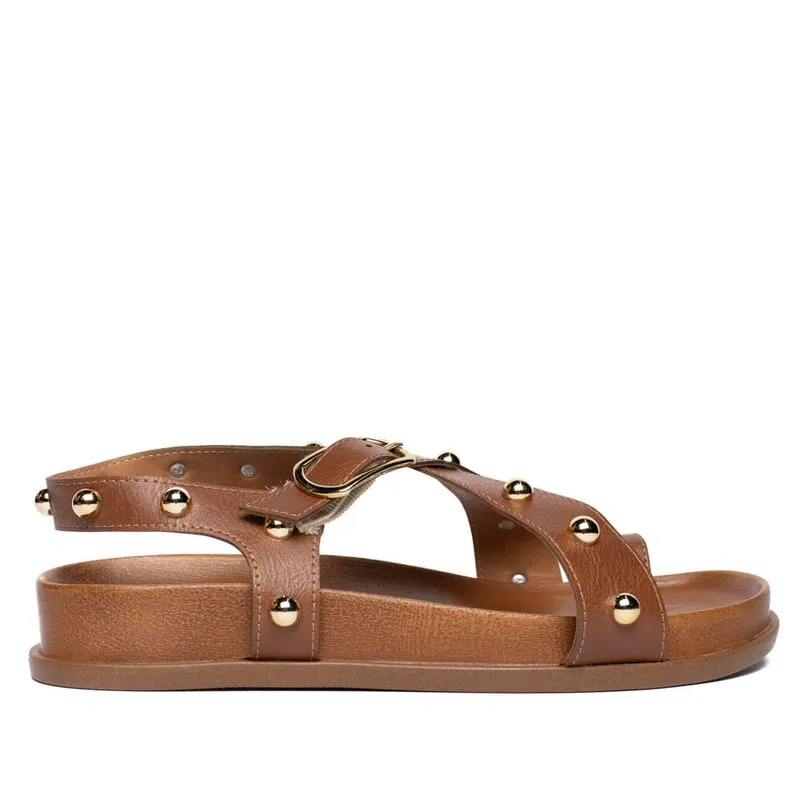 Sandália Feminina Vizzano Papete Napa Calf Fivela Marrom - 37
