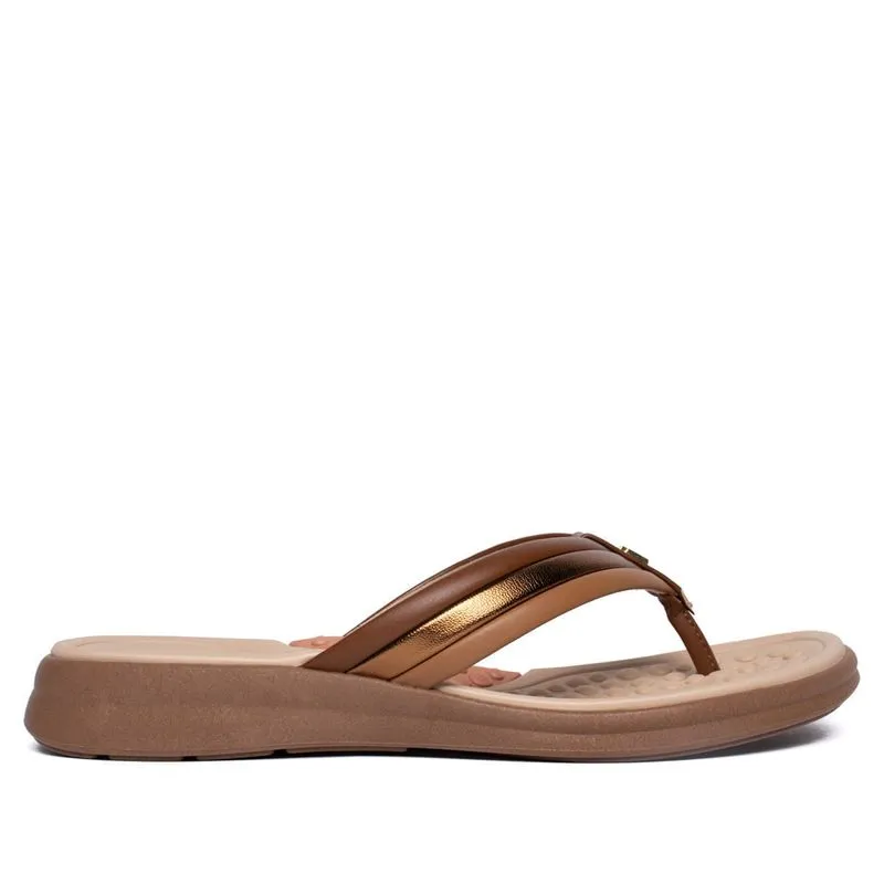 Chinelo Feminino Modare Napa Ultraconforto Avelã/Dourado - 37