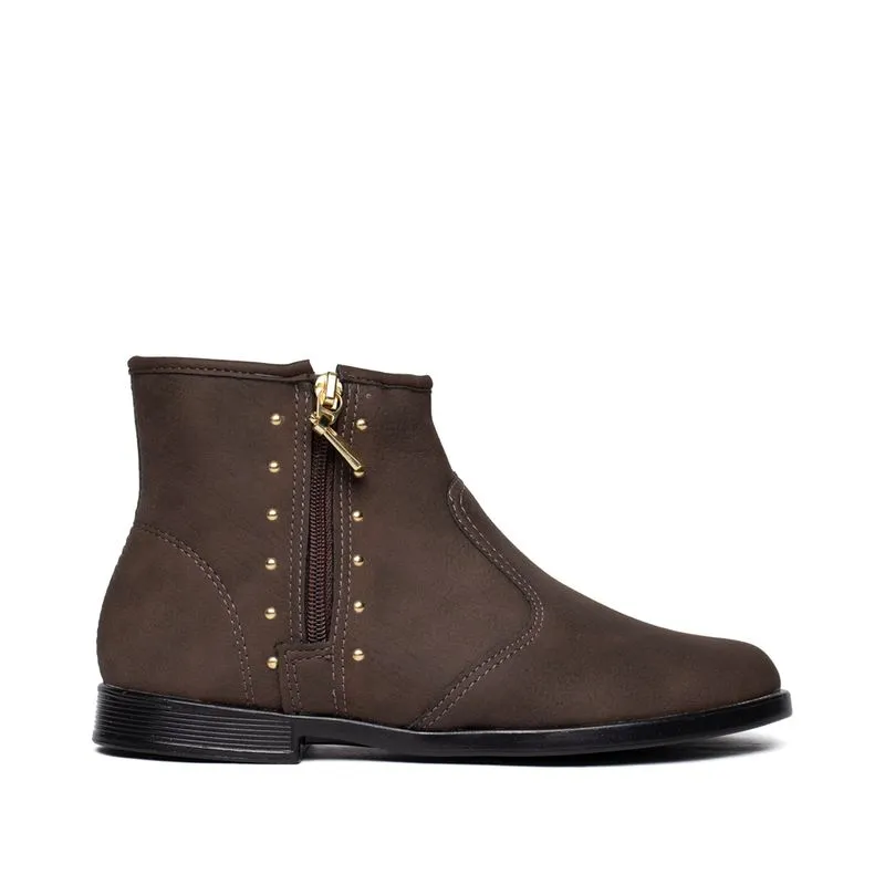 Bota Infantil Molekinha Cano Médio Marrom Escuro - 26