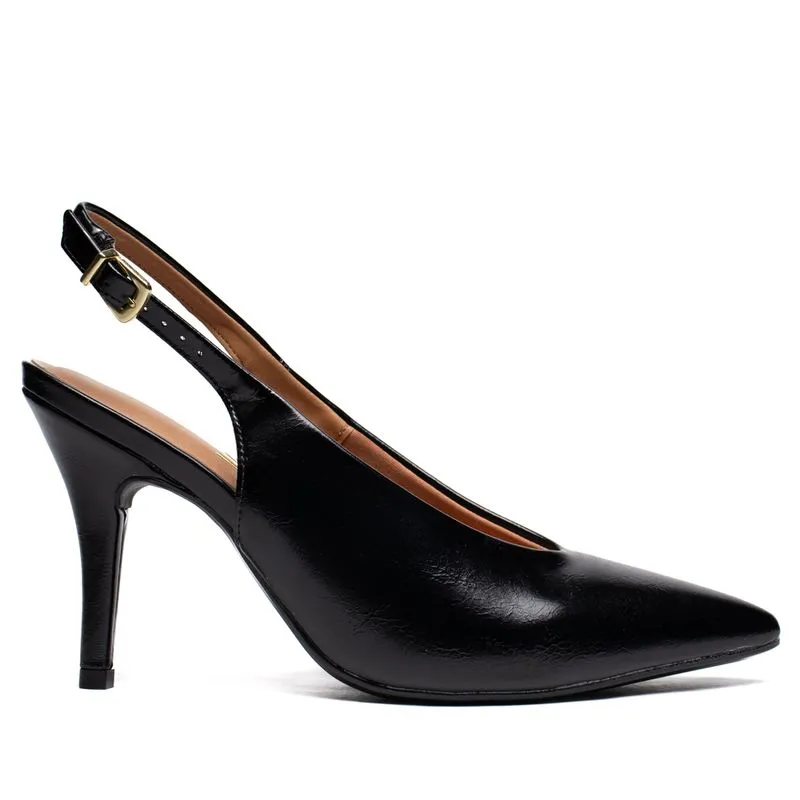 Sapato Scarpin Feminino Vizzano Napa Salto Fino Preto - 39