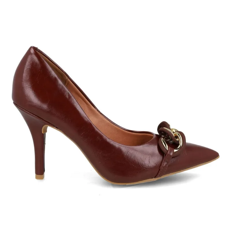 Scarpin Feminino Vizzano Napa Salto Alto Vermelho 37